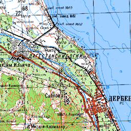 Дербент на карте: городской округ Дербент, Республика Дагестан, Россия