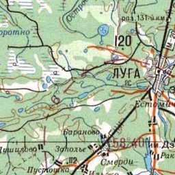 Луга на карте